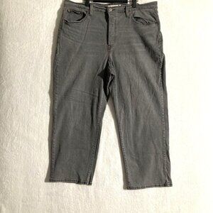 Levis Womens Jeans Size 18W Ribcage Straight‎ Ankle Gray Denim Casual Pants